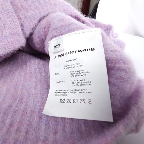 NEW Alexander Wang Twinset Halter Cardigan Pullover Lavender Frost Alpaca Knit - Picture 8 of 8